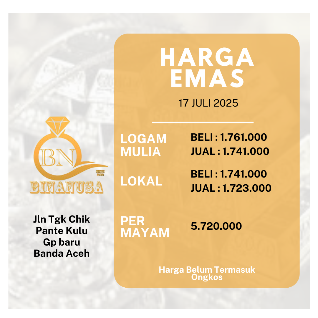 Harga Emas Naik pada penutupan Bursa Emas Dunia