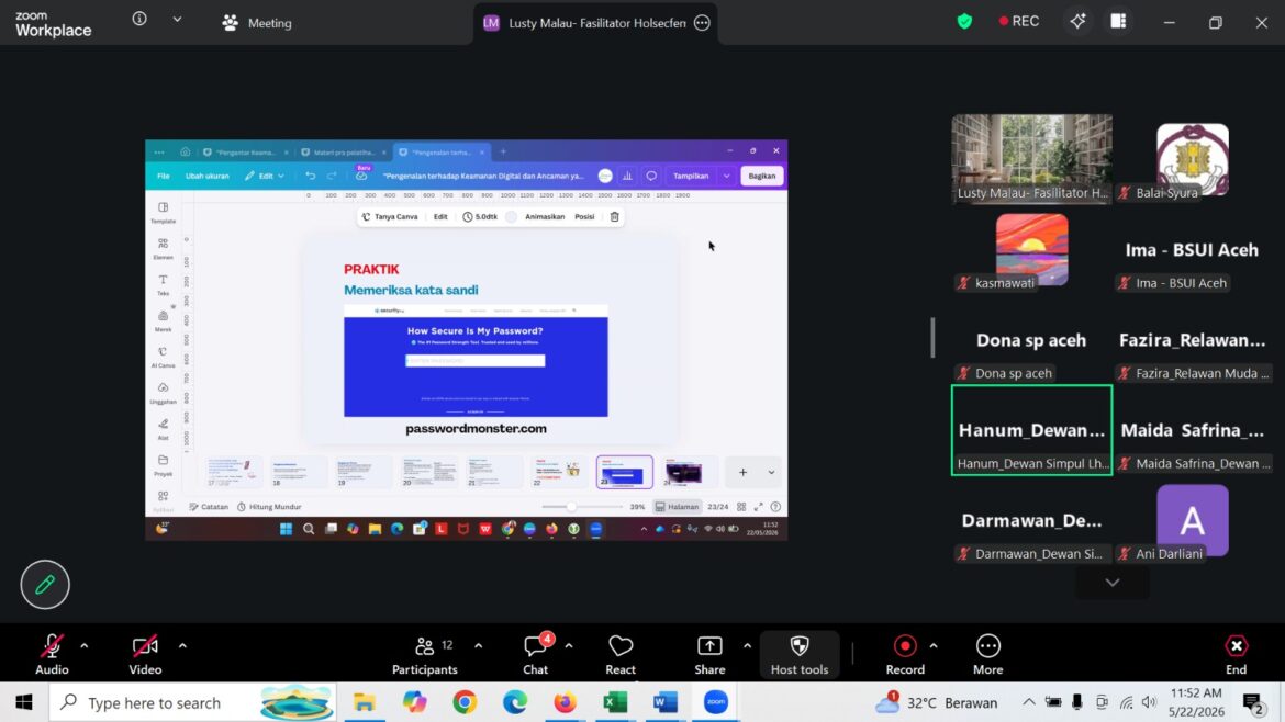 Balai Syura Gelar Pelatihan Pengenalan Keamanan Digital dan Ancamannya